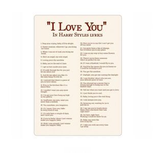 “I Love You” in Harry Styles Lyrics